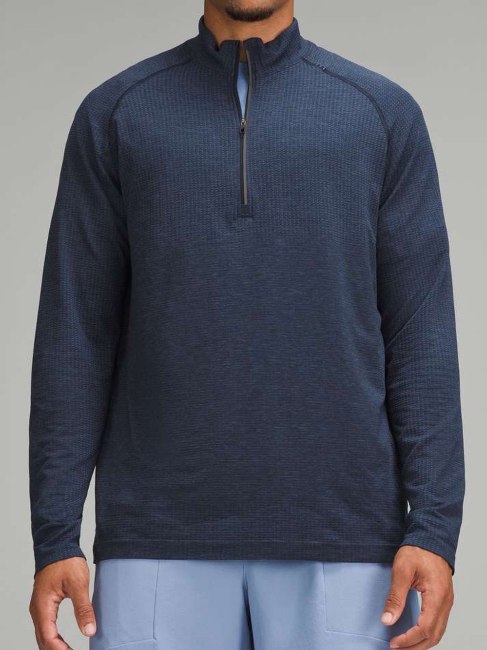Lululemon Metal Vent Tech Half Zip Mineral Blue True Navy Lightweight Mens